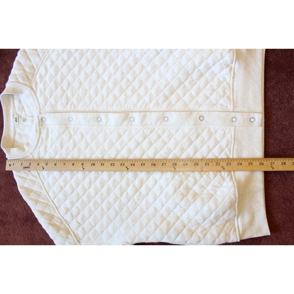 Aerie Quilted Cardi Bomber Jacket Size M/oversize Long Sleeves Snap Buttons - Picture 3 of 11